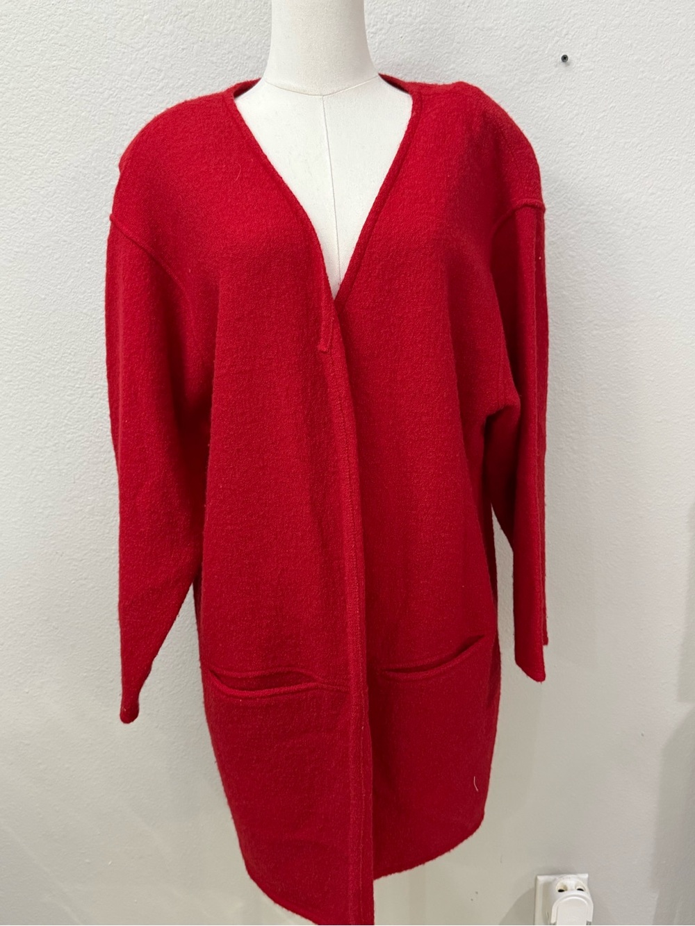 Vintage Tally Ho Open-Front Women’s Sweater Cardigan Wool XL